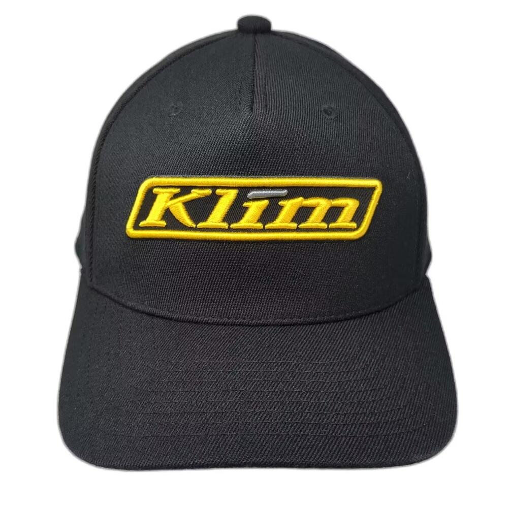 Klim 5 Panel Hat Black Yellow Snapback OS Adjustable Embroidered Logo Motocross